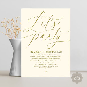 Invitation Faisons la fête avec joie après le dîner Mariage