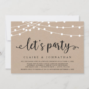Invitation Faisons la fête, Célébration de mariage en fuite, 