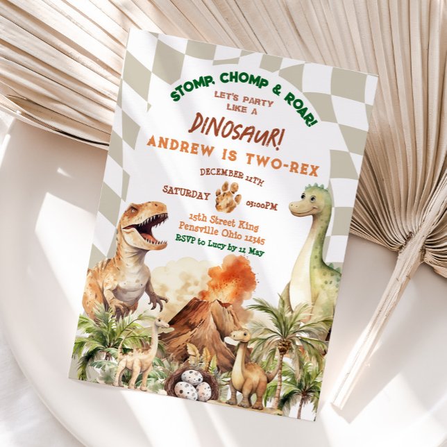 Invitation Faisons la fête comme l'anniversaire de Dinosaur V (Créateur téléchargé)