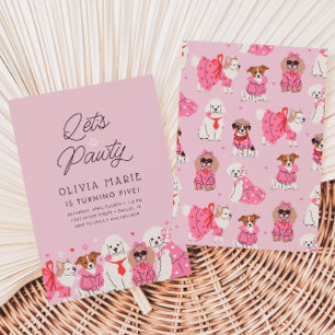 Invitation Faisons la fête des chiots de Pawty Girls' Anniver
