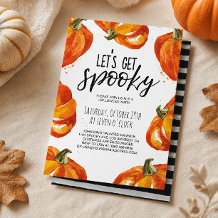 Invitation Faisons la fête d'Halloween Citrouille Éffrayante