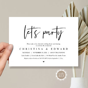 Invitation Faisons la fête, Elopement Mariage, Minimaliste mo