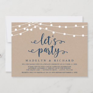 Invitation Faisons la fête, fête de l'Elopement Mariage I