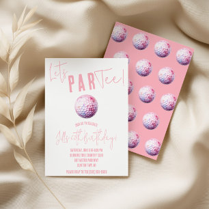 Invitation Faisons la fête ! Fête sur le thème de golf rose e