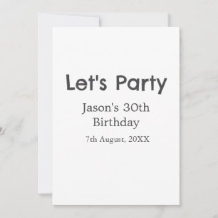Invitation Faisons la fête heureux 30e anniversaire simple no