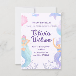 Invitation Faisons la fête les sirènes