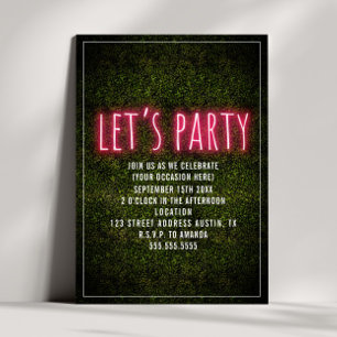 Invitation Faisons la fête Neon Boxwood Polyvalent