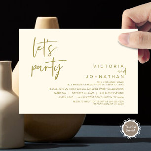 Invitation Faisons la fête, parti Elopement Mariage