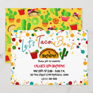 Invitation Faisons la Fête pour un Anniversaire Taco