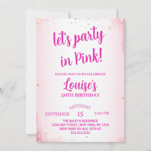 Invitation Faisons la fête Trente Funny Pink 30e fête d'anniv