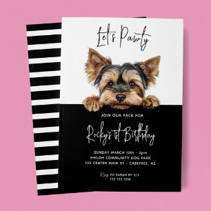 Invitation Faisons la Fête Yorkshire Terrier Chien 1er Annive