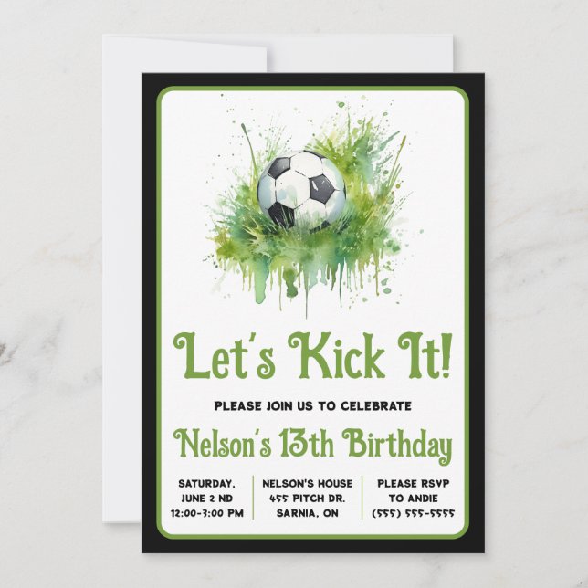 Invitation Faisons-le ! Football Thème Enfants Anniversaire (Devant)