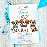 Faisons pawty brun bleu mignon chiots anniversaire