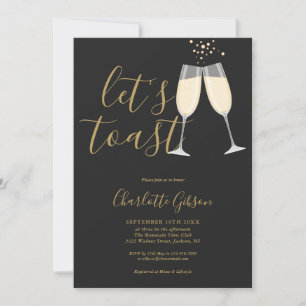 Invitation Faisons sauter la Mariée Black And Gold QR Code