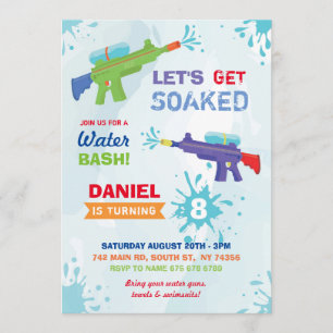 Invitation Faisons trempés d'eau de la fête d'anniversaire In