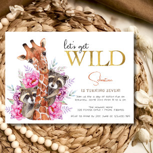 Invitation Faisons un safari sauvage animaux anniversaires de