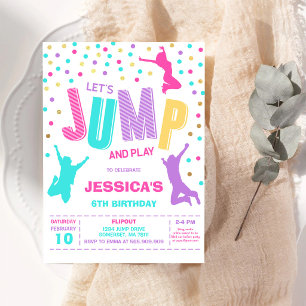 Invitation Faisons un saut et jouons à la fête d'anniversaire