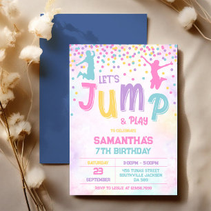Invitation Faisons un Saut et Jouons à la Maison Gonflable po