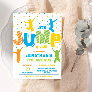 Invitation Faisons un Saut et Jouons à la Maison Gonflable po