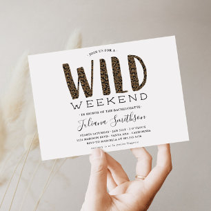 Invitation Faisons un week-end de bachelorette Leopard sauvag