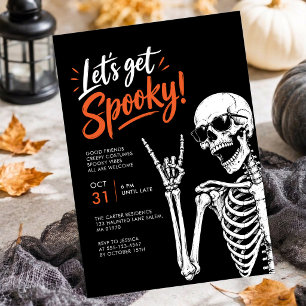 Invitation Faisons une fête d'Halloween avec un squelette mod