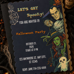 Invitation Faisons une fête Halloween effrayante