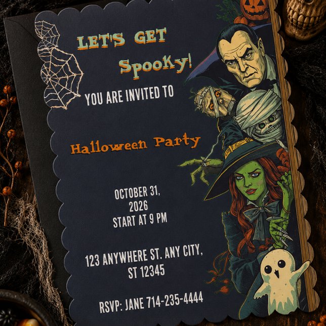 Invitation Faisons une fête Halloween effrayante  (Créateur téléchargé)