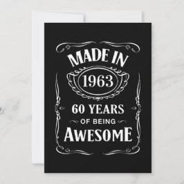 Invitation Fait en 1963 60 ans d'être génial 2023 anniversair