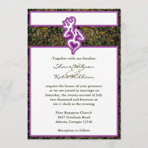 Invitation fait sur commande pourpre de couleur
