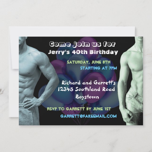 Invitation faite sur commande d'anniversaire de (Devant)