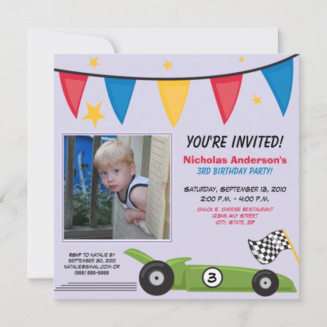 Invitation faite sur commande de fête (Devant)