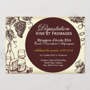 Invitation faite sur commande de vin et de fromage
