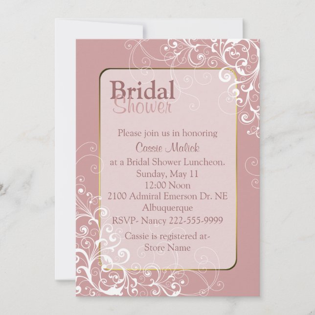 Invitation faite sur commande rose assez (Devant)