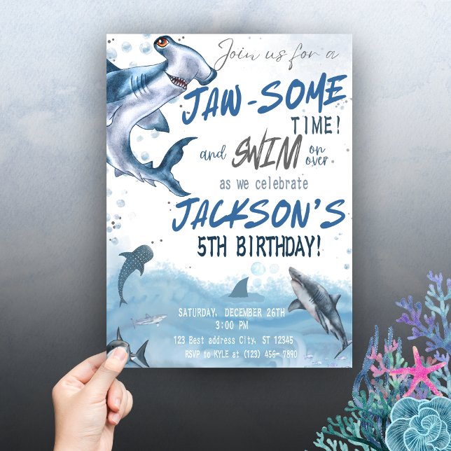 Invitation 🎂 Faites des vagues avec notre anniversaire sur l (Créateur téléchargé)