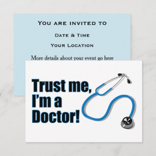 Invitation Faites-moi confiance Je suis une fête de doctorat