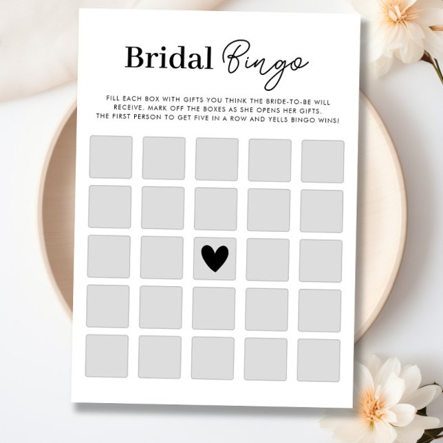 Invitation Faites votre propre Fête des mariées Bingo Game Ca (Make Your Own Bridal Shower Bingo Game Card)