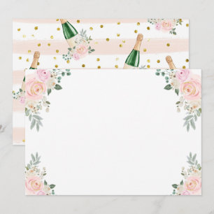 Invitation Faites votre propre jeu Champagne Floral