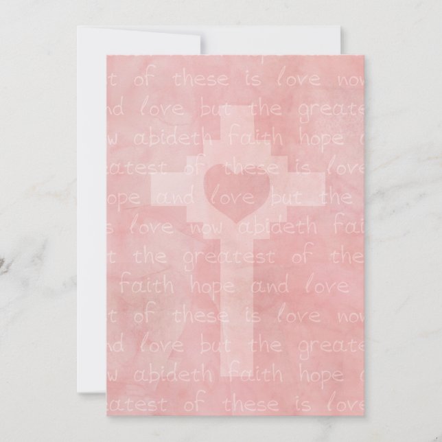 Invitation Faith Hope and Love Christian 5 x 7 Mariages (Devant)