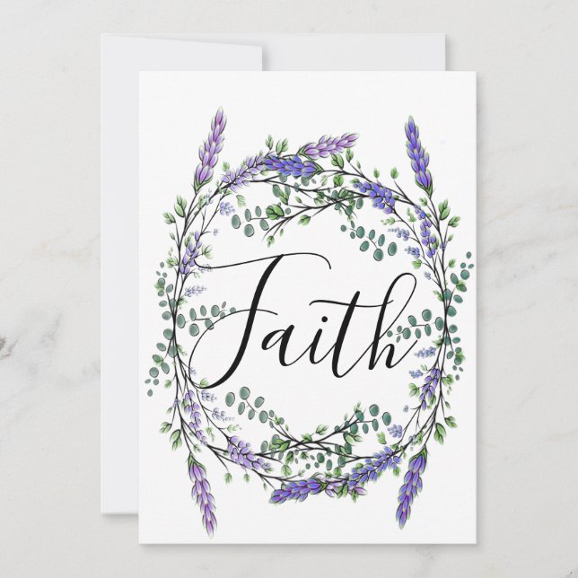 Invitation Faith Lavender et Eucalyptus (Devant)