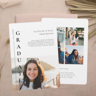 Invitation Faits amusants   Annonce de photo simple moderne