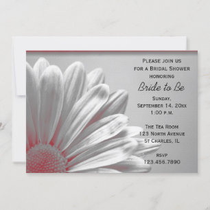 Invitation Faits saillants floraux rouges et gris Fête des ma