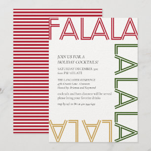 Invitation FALALA Red Stripes Moderne Vacances Cocktails Fête