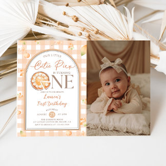 Invitation Fall Cutie Pie Citrouille En vichy 1er anniversair
