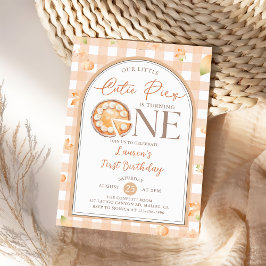Invitation Fall Cutie Pie Citrouille En vichy 1er anniversair