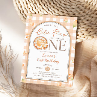 Invitation Fall Cutie Pie Citrouille En vichy 1er anniversair