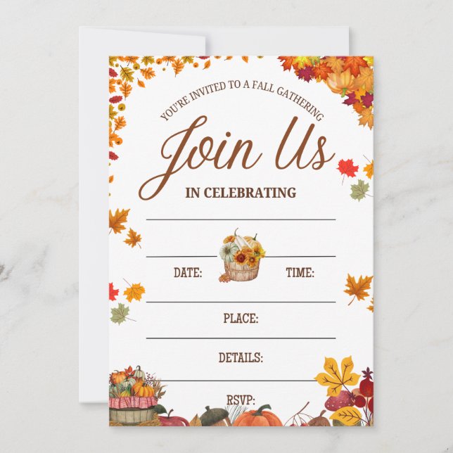 Invitation Fall Gathering Celebration Design (Devant)