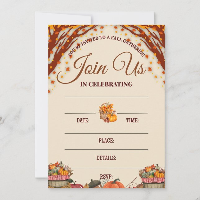 Invitation Fall Gathering Celebration Design (Devant)