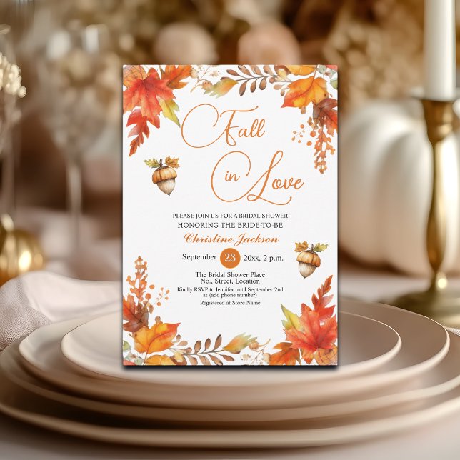 Invitation Fall in Love Boho Burnt Floral Bridal Shower  (Créateur téléchargé)