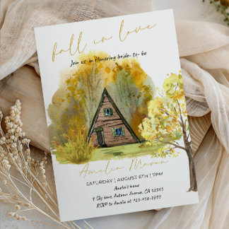 Invitation Fall in Love Bridal Shower - Autumn Bride Shower 