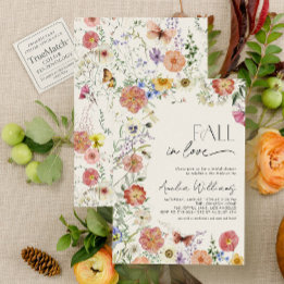 Invitation Fall In Love Pressed Wildflower Bridal Shower